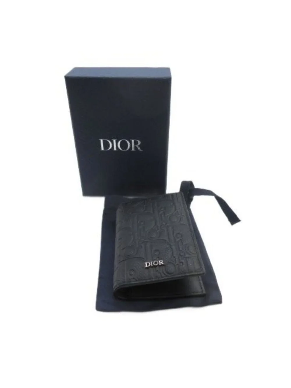 Dior Bifold Card Case Gravity Leather Black